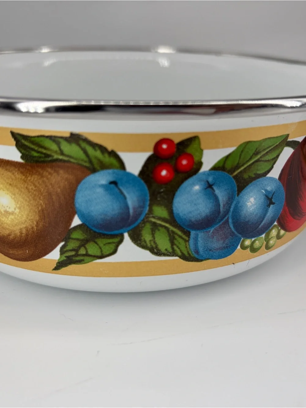Tabletops Unlimited set of 2 EDEN enamel metal bowls.